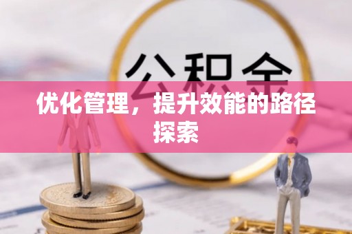 安居优化管理，提升效能的路径探索