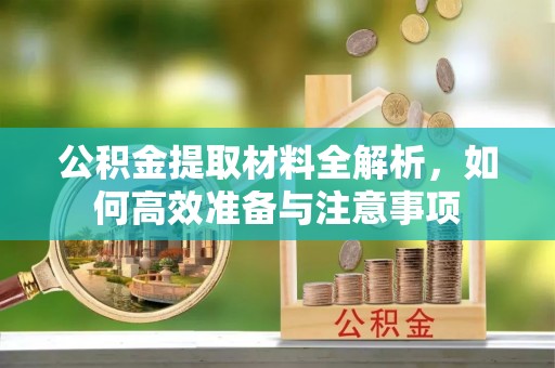 安居公积金提取材料全解析，如何高效准备与注意事项