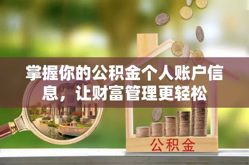 安居掌握你的公积金个人账户信息，让财富管理更轻松